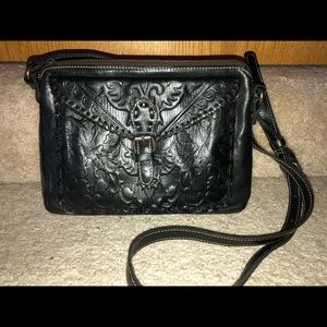 Patricia Nash black leather crossbody